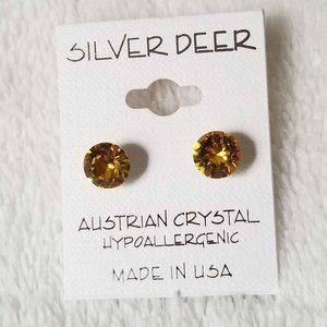 Silver Deer Austrian Crystal Earrings